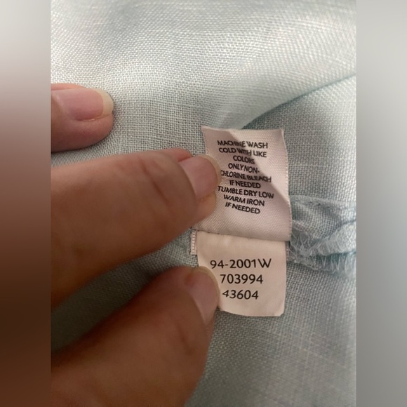 J Jill 100% Linen Long Sleeve Button Front Plus Size 1X Shirt Top.  Light Blue. - Picture 3 of 10